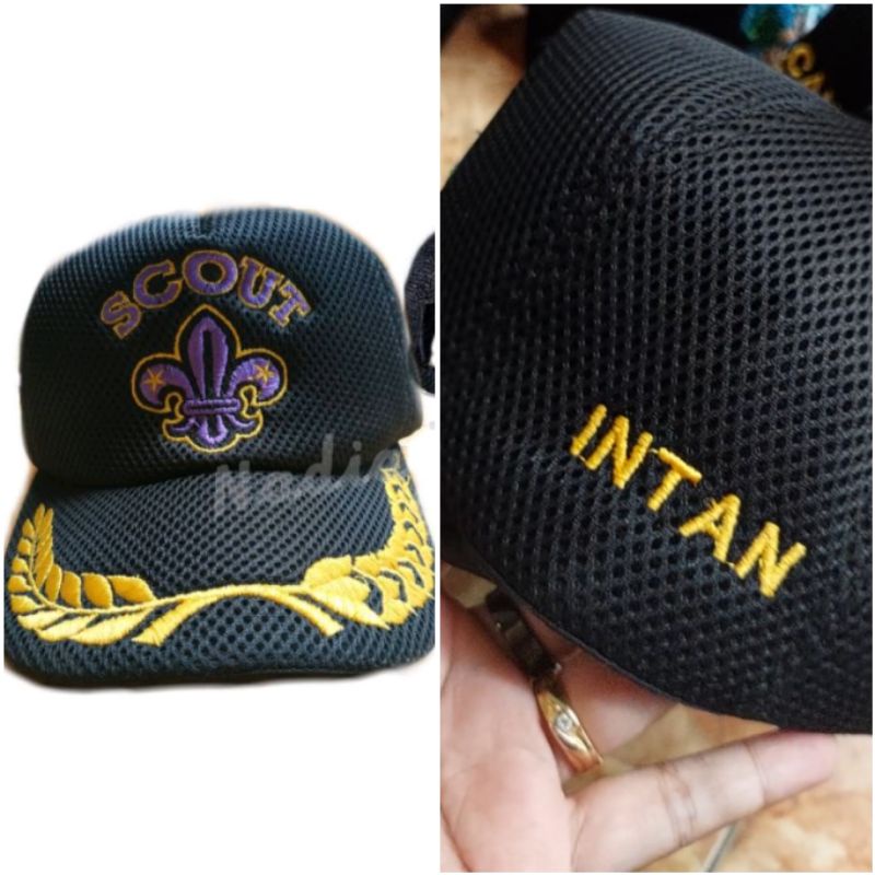 Topi Pramuka - Scout (Free Bordir Nama) - Scout Hitam